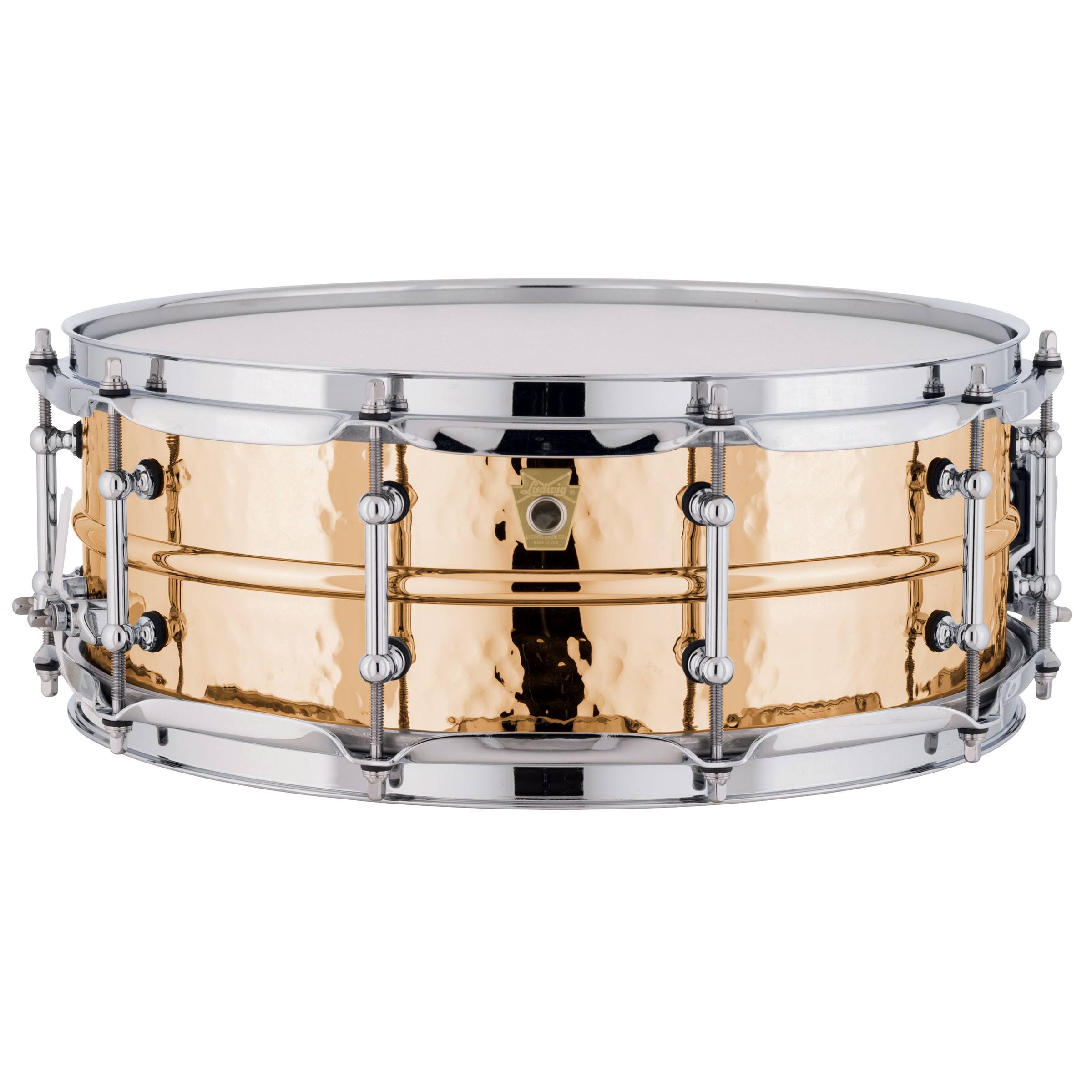 Ludwig 5x14x22 LB550KT Hammered Bronze Snare with Tube Lugs