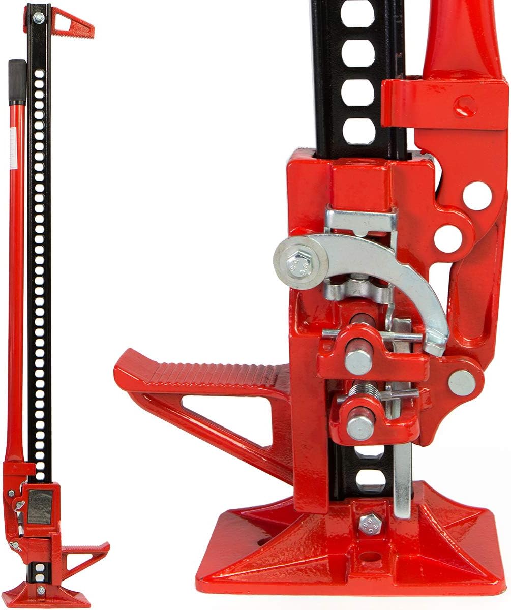XtremepowerUS 48'' Universal Farm Jack Tractor Truck SUV Bumper Jack Ratcheting Off Road Trail Jack 3-Ton Capacity Lift Bumper Utility
