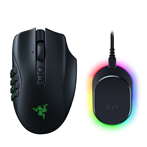 Razer Naga V2 Pro Wireless Gaming Mouse: Interchangeable Side Plate w/ 2, 6, 12 Button Configurations - Focus+ 20K DPI Optical Sensor