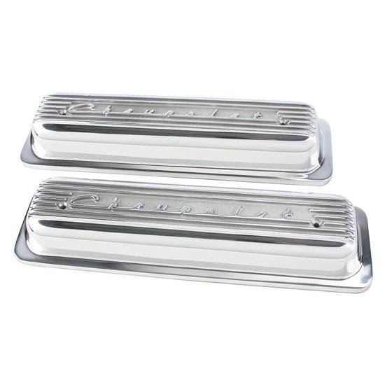 Speedway 5721010 Finned 1987-98 Small Block Chevrolet Centerbolt Valve Covers, Polished