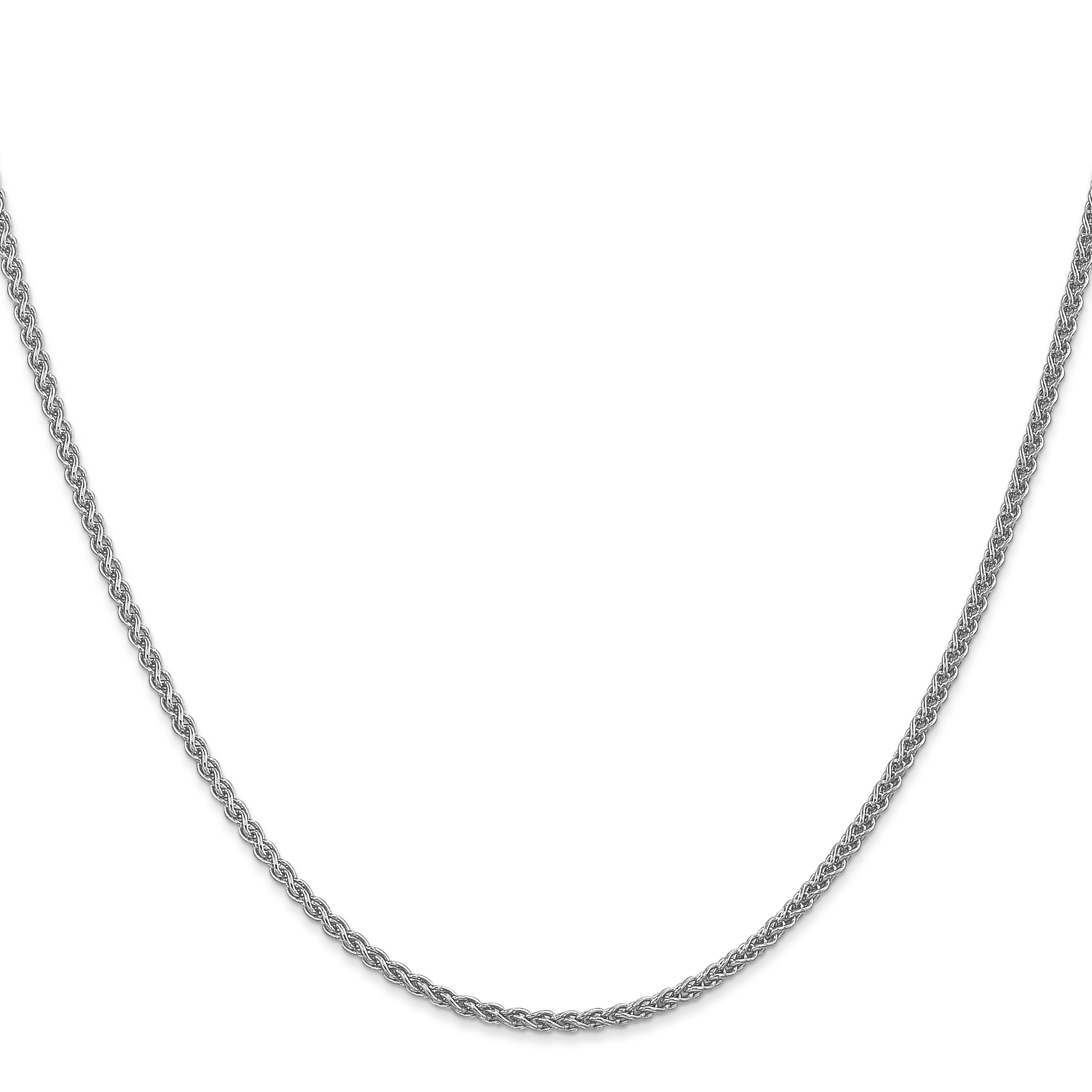 Carat in Karats 14K White Gold Ultra-thin Spiga With Spring Ring Clasp Chain Necklace (16 Inches x 1.05mm)