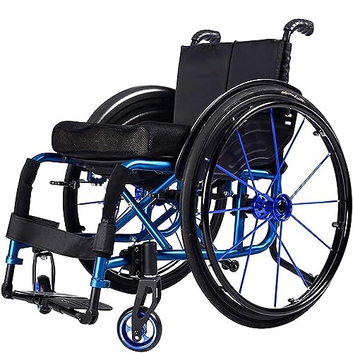Self Propelled Manual Wheelchair Super Lightweight Folding Aluminium Frame Wheelchair w/Armrest Swing Leg Rest Comfortable Ergonomic Sport Wheelchair