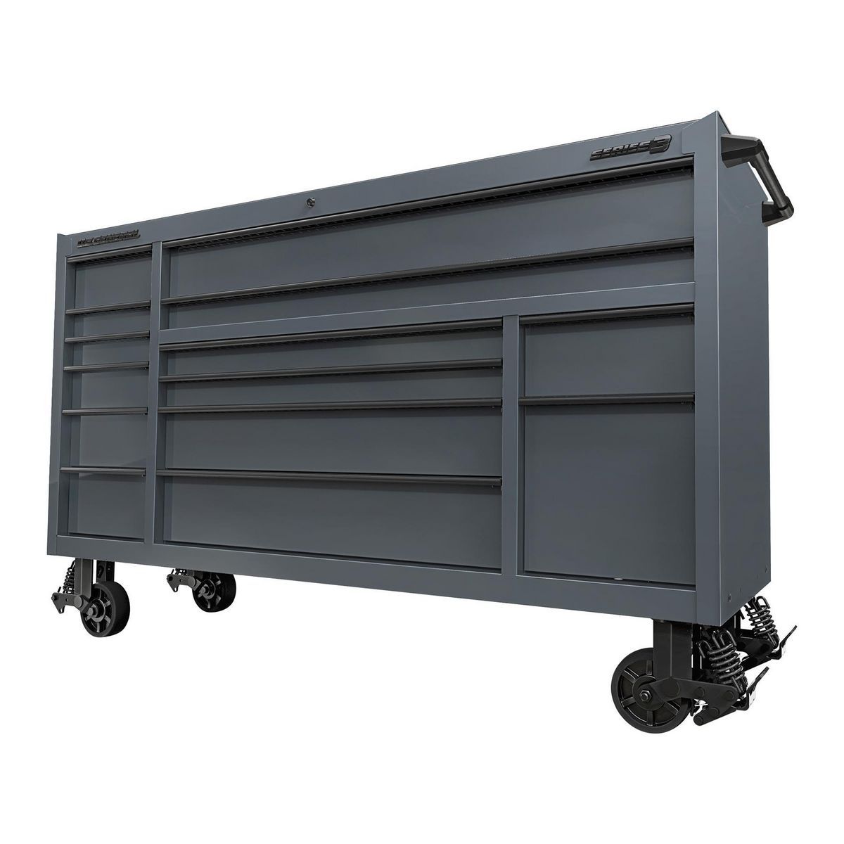 U.S. GENERAL 72 in. x 22 in. Triple-Bank Roll Cab, Series 3, Slate Gray
