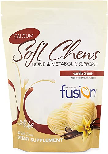 Bariatric Fusion Calcium Citrate & Energy Soft Chew Bariatric Vitamin | Vanilla Flavored | Sugar Free | Bariatric Surgery Patients Including Gastric