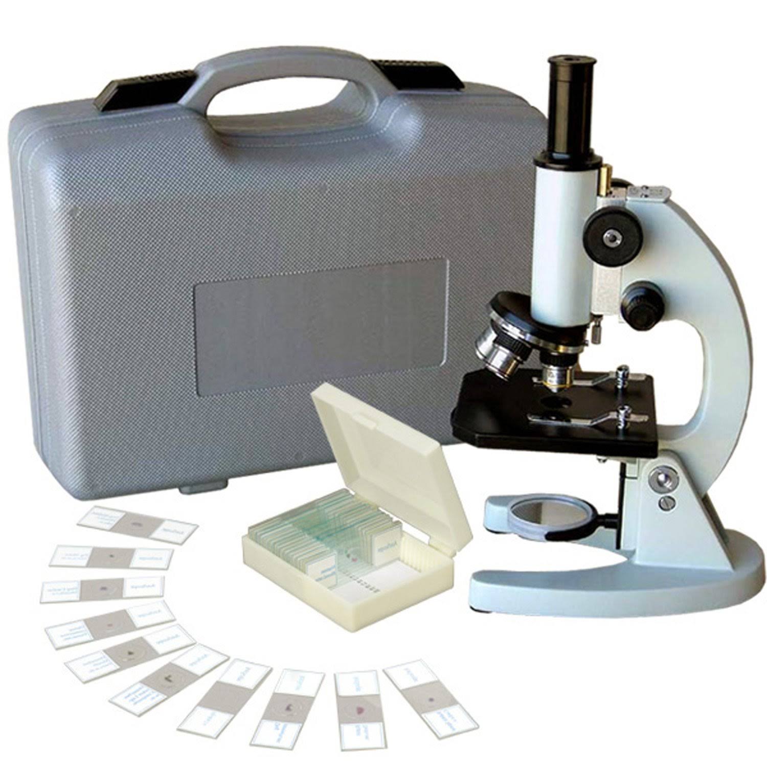Amscope 40X-640X Metal Body Glass Lens Student Microscope with ABS Case u0026 25