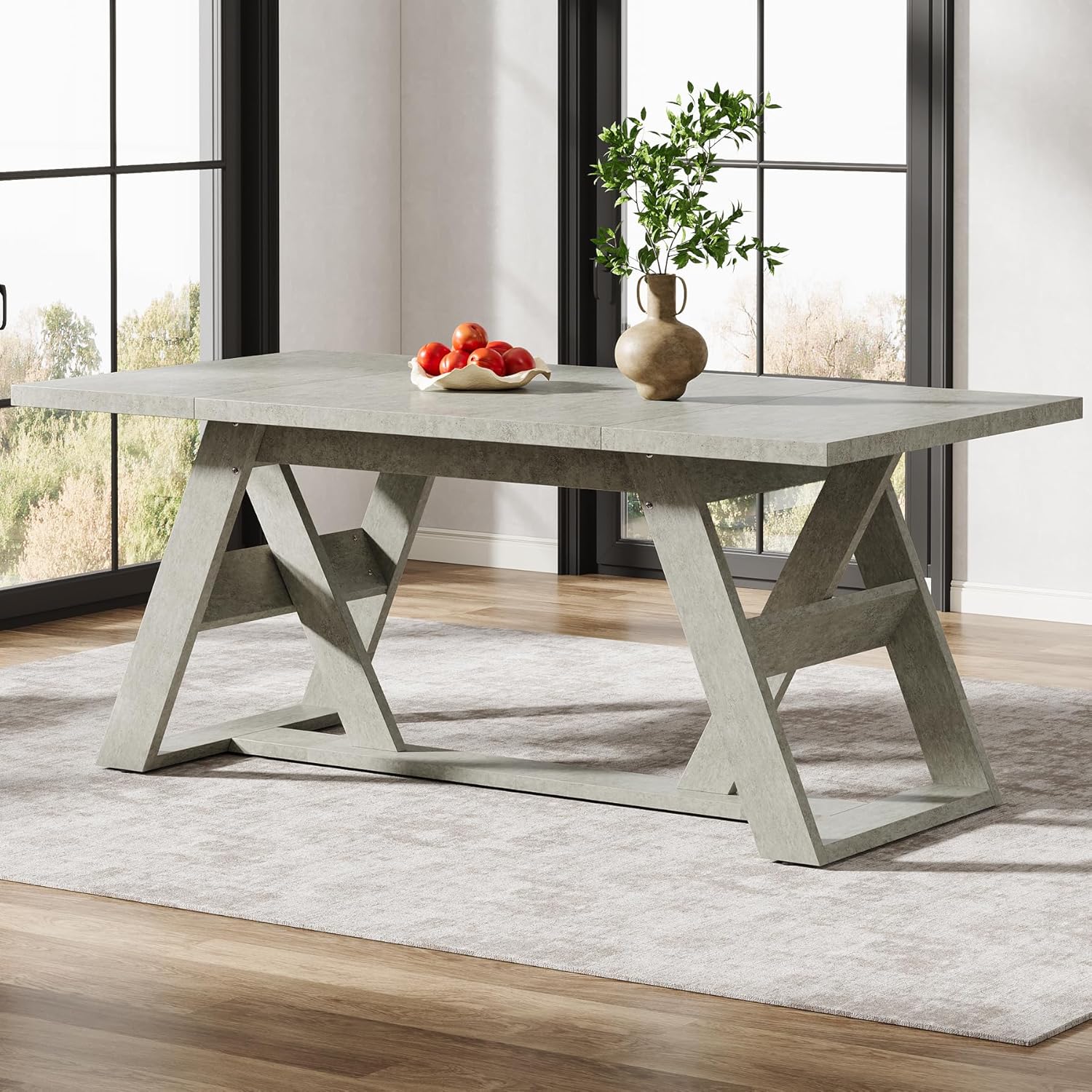 Tribesigns 70.9-Inch Dining Table, Farmhouse Kitchen Dining Room Table for 6-8 People