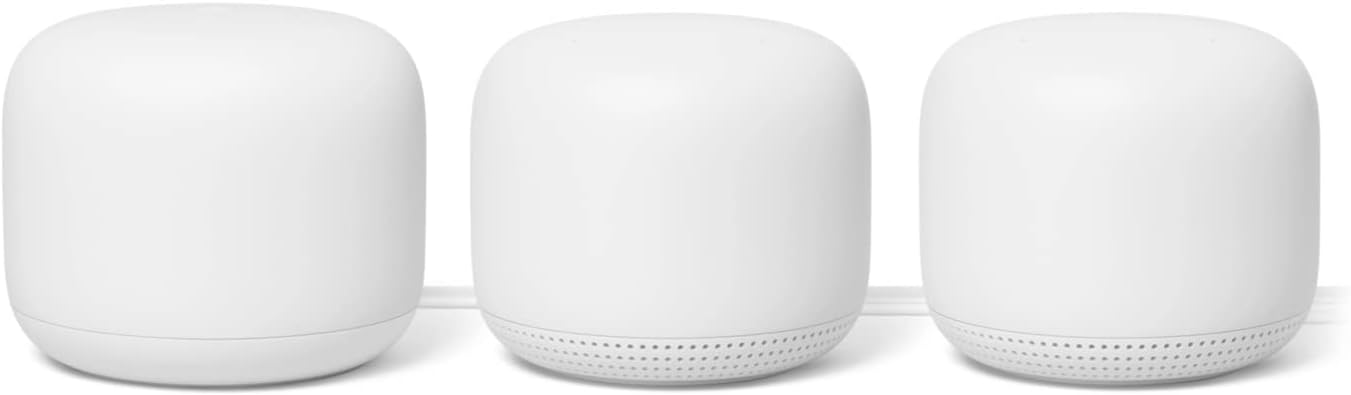 Google Nest WiFi Router 3 Pack ( One Router & Two extenders) 2nd Generation 4x4 AC2200 Mesh Wi-Fi Routers with 6600 Sq Ft Coverage (Renewed)