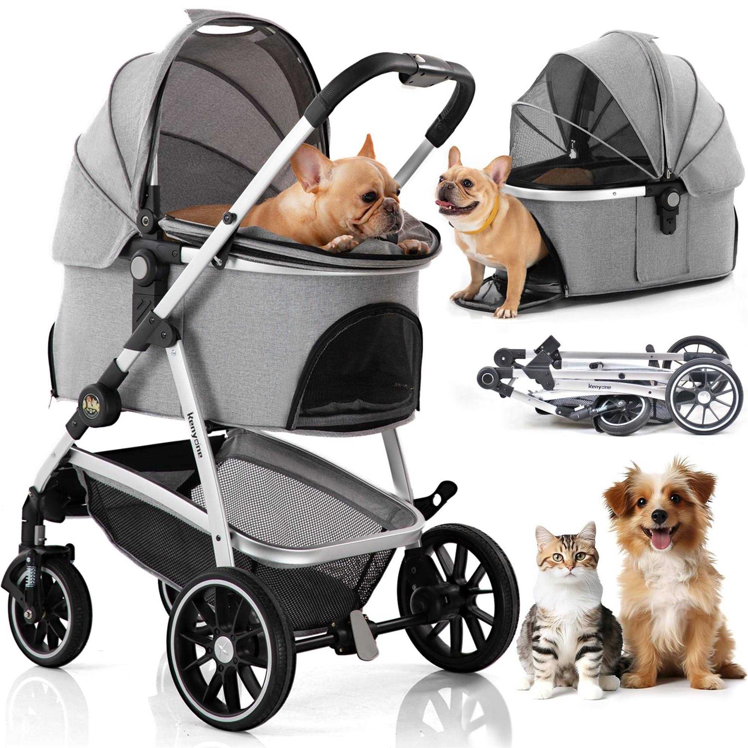 Kenyone Pet Stroller 3 in 1 Dog Stroller for Medium Small Size Dogs - Pet Supplies online store