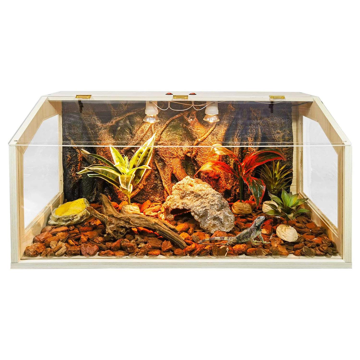 Prolee 21 Gallon to 68 Gallon Reptile Terrarium Tank Tank Bearded Dragon Tank with Roof Door - Pet Supplies online store