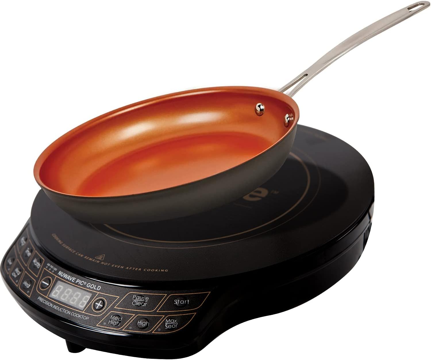 Nuwave Gold Precision Induction Cooktop, Portable, Large 8” Heating Coil, 12” Shatter-Proof, Heat-Resistant Ceramic Glass Surface