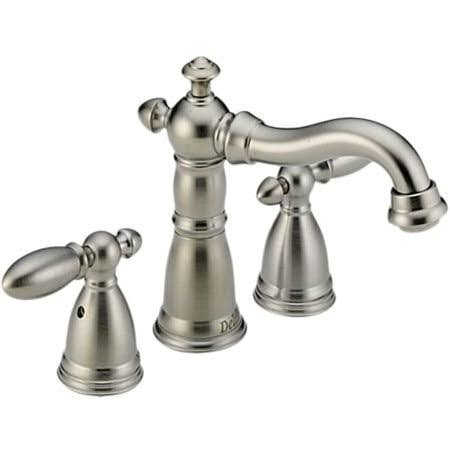 Delta 4555-SSLHP Victorian Two Handle Mini-Widespread Lavatory Faucet Less Handles Stainless