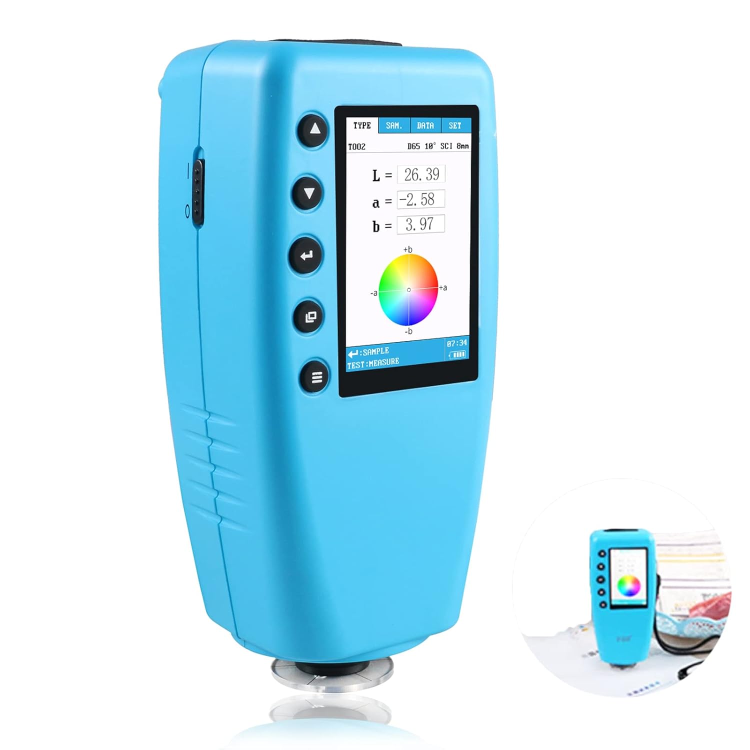 Precise Portable Color Analyzer Digital Color Reader with 8mm Aperture and True -Color Display Test Kit
