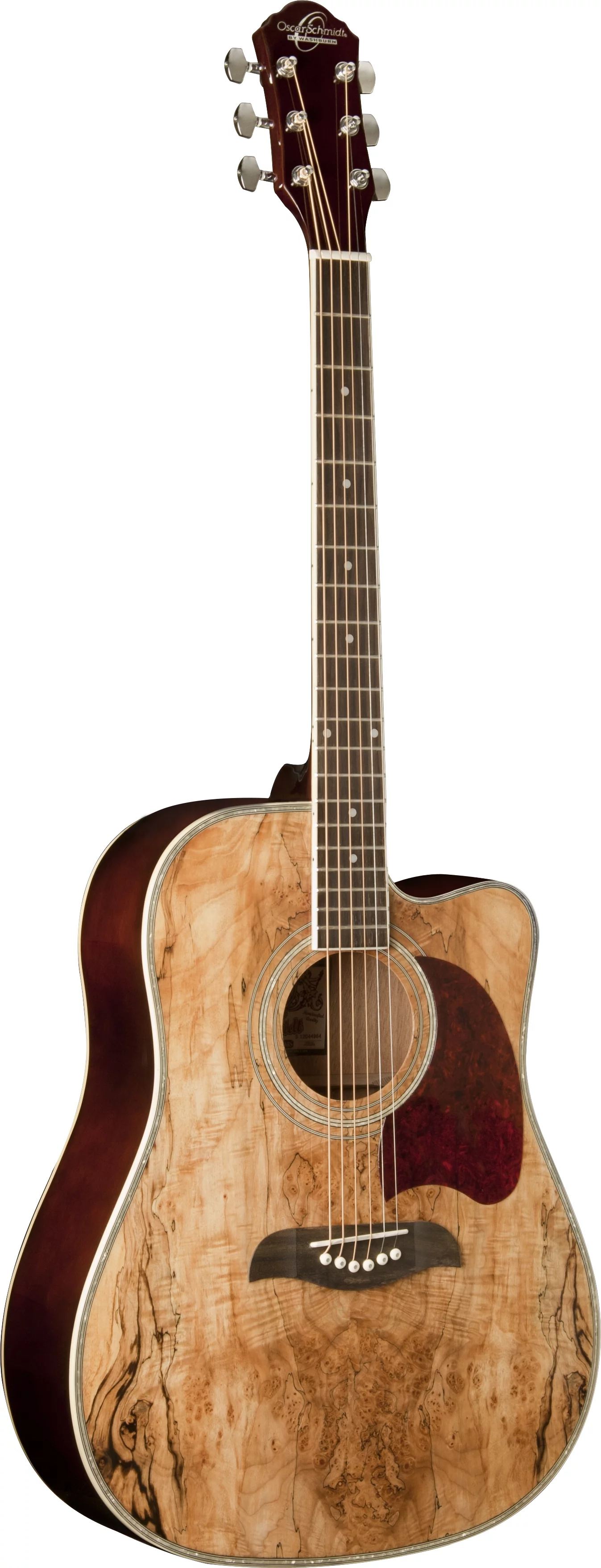 Oscar Schmidt OG2CE Dreadnought Acoustic Electric Guitar. Spalted Maple - Curated Treasures Market
