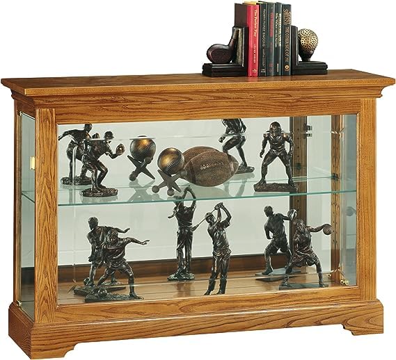 Howard Miller Dawes Console Curio Cabinet, Golden Oak