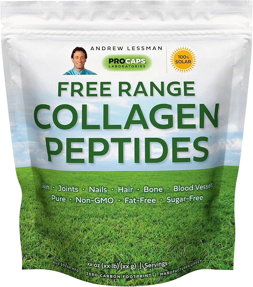 ANDREW LESSMAN Free Range Collagen Peptides Powder 120 Servings - Supports Smooth Soft Skin