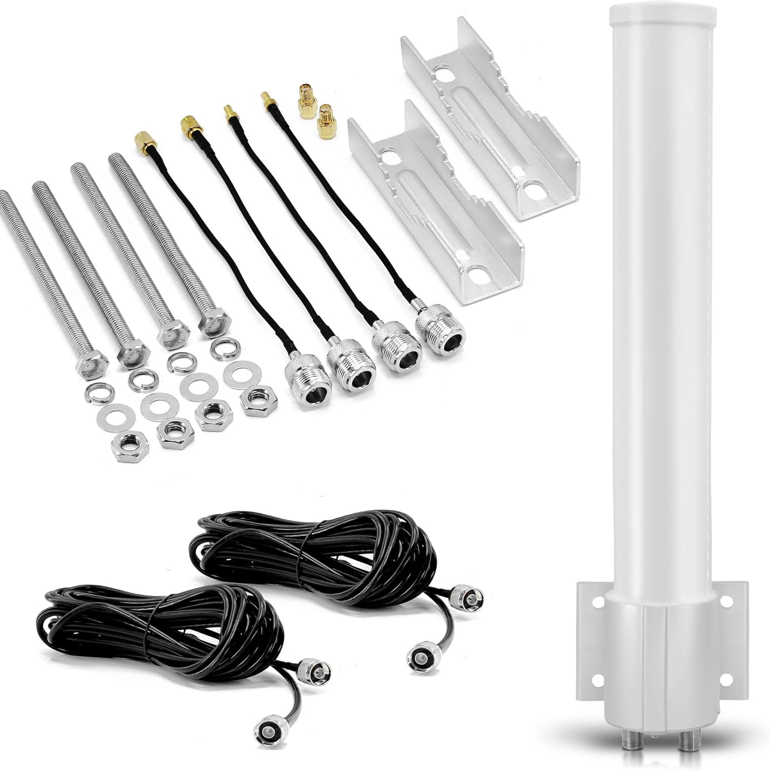 Omnidirectional 4G LTE MIMO Antenna, Wide Band Pole Wall Mount Signal Booster for Mobile Cell Phone, 12dBi Gain Compatible with Verizon, AT&T, Sprint