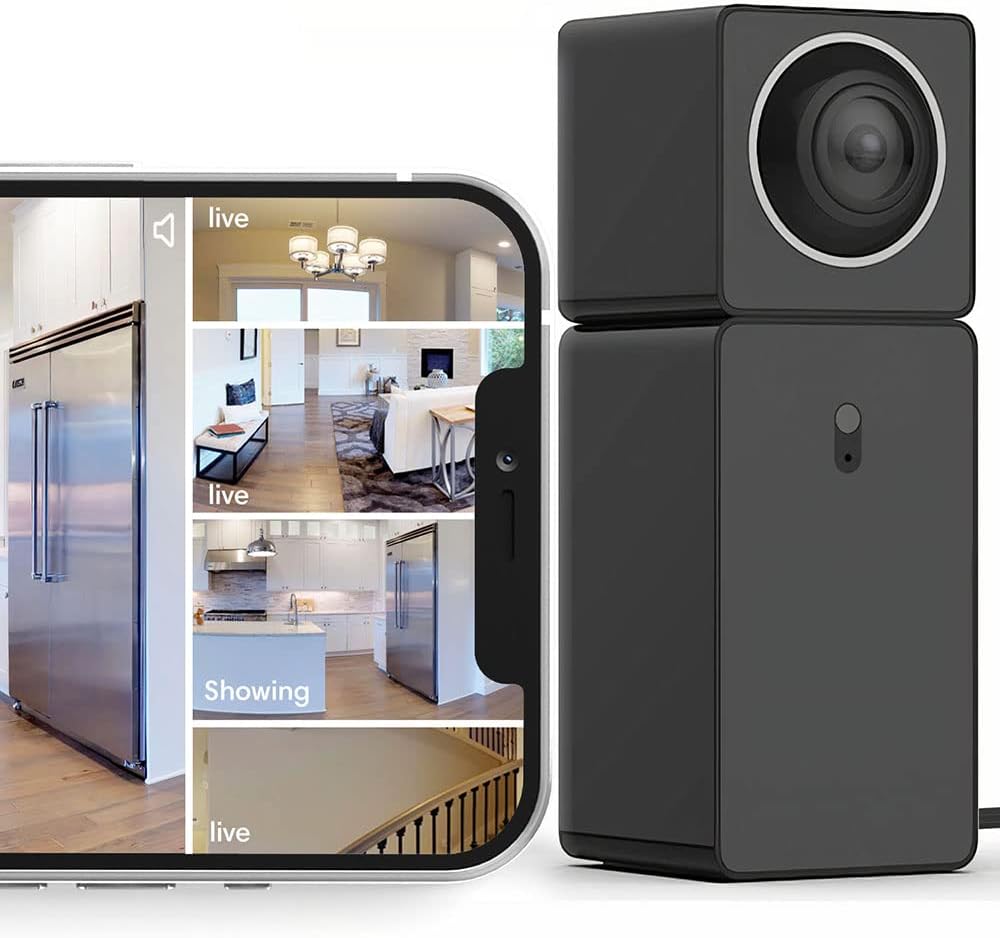 Tobicam Indoor Security Camera Shows 4 Views All at Once (2 Cams Built-in 1) Plug-in Smart Camera for Home Security, 1080P HD WiFi