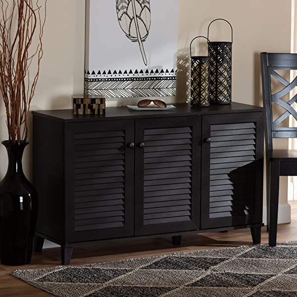 Baxton Studio Warren Shoe-Storage Cabinet, Espresso