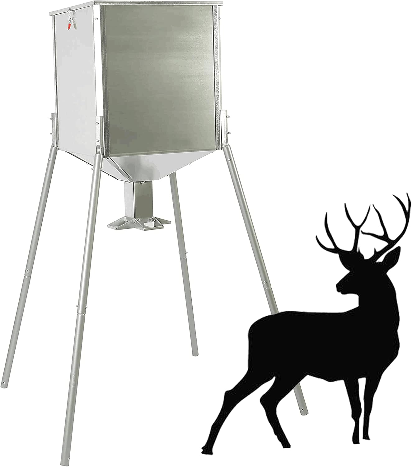HECASA Big Game Gravity Deer Feeder Galvanized Steel Hunting w/o Foot Kit -450 LB