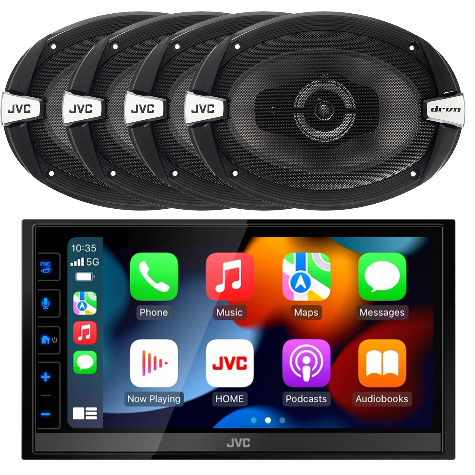 JVC Double DIN In-Dash 6.8" Capacitive Touch Monitor HDMI USB Bluetooth AM/FM Radio Stereo Car Audio Receiver
