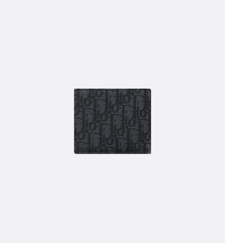 Compact Wallet Black Oblique Jacquard