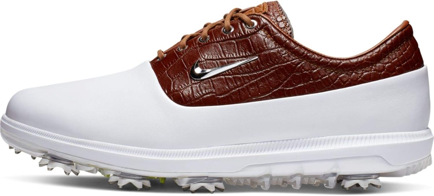 Nike Men's Air Zoom Victory Pro Golf Spikes (White/Light British Tan/Platinum Tint/Chrome, Numeric_9)