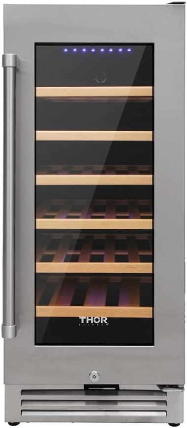 THOR Kitchen Freestanding/Under-Counter 15-Inch Wine Cooler in Stainless Steel - Model TWC1501 - Smart Home Appliances
