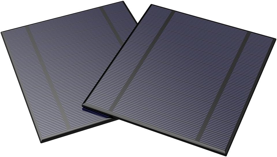 ALLPOWERS 2 Pieces 2.5W 5V/500mAh Solar Panel DIY Battery Charger Kit Mini Encapsulated Solar Cell Epoxy for Battery Power LED 130x150mm (Solar Panel