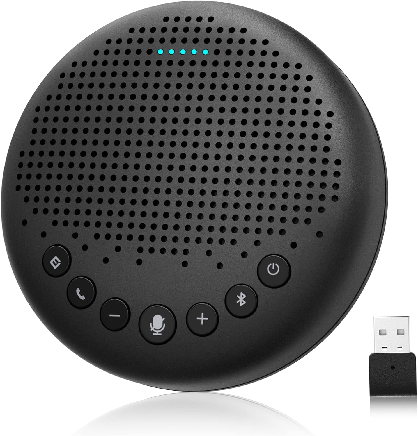 Bluetooth Speakerphone – eMeet Luna Conference Speaker, w/Enhanced Noise Reduction Algorithm, Daisy Chain, w/Dongle USB Speakerphone for Home Office