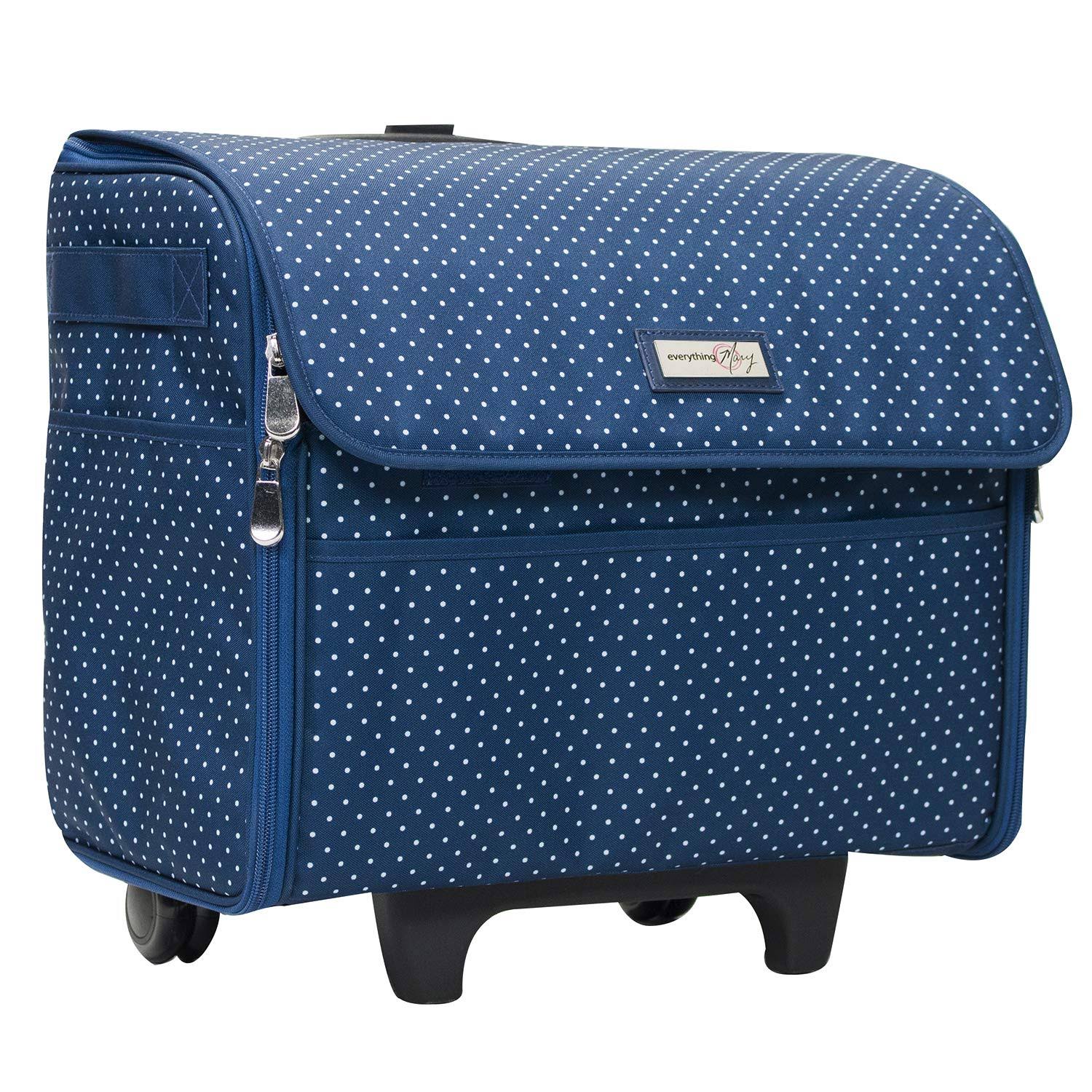 Everything Mary Collapsible Rolling Sewing Case, Blue Polka Dot Each