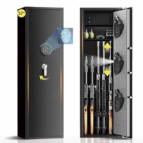 4-5 Large Gun Safe,Quick Access Long Gun Safes for Home Rifle and Pistols,Gun Cabinets with Removable Shelf