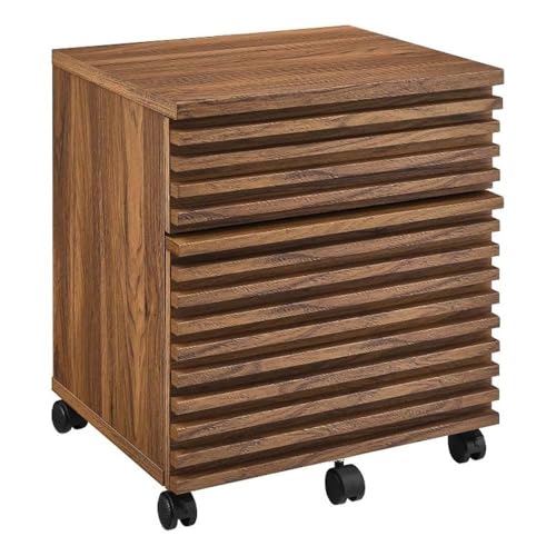Modway EEI-5704-WAL Render Wood File Cabinet, Walnut