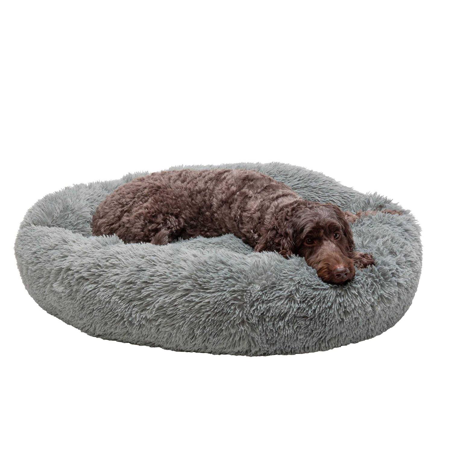 FurHaven Calming Cuddler Long Fur Donut Dog Bed - Pet Supplies online store