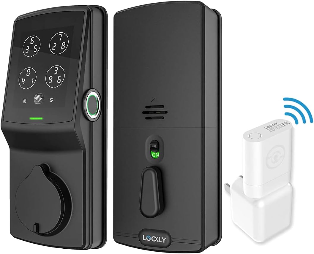 LOCKLY Secure Pro Smart Lock Fingerprint Door Lock, Touchscreen Keypad Deadbolt Door Lock, Keyless Entry Door Lock