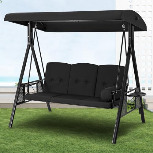 U-MAX Porch Swing Chair with Adjustable Backrest&Canopy