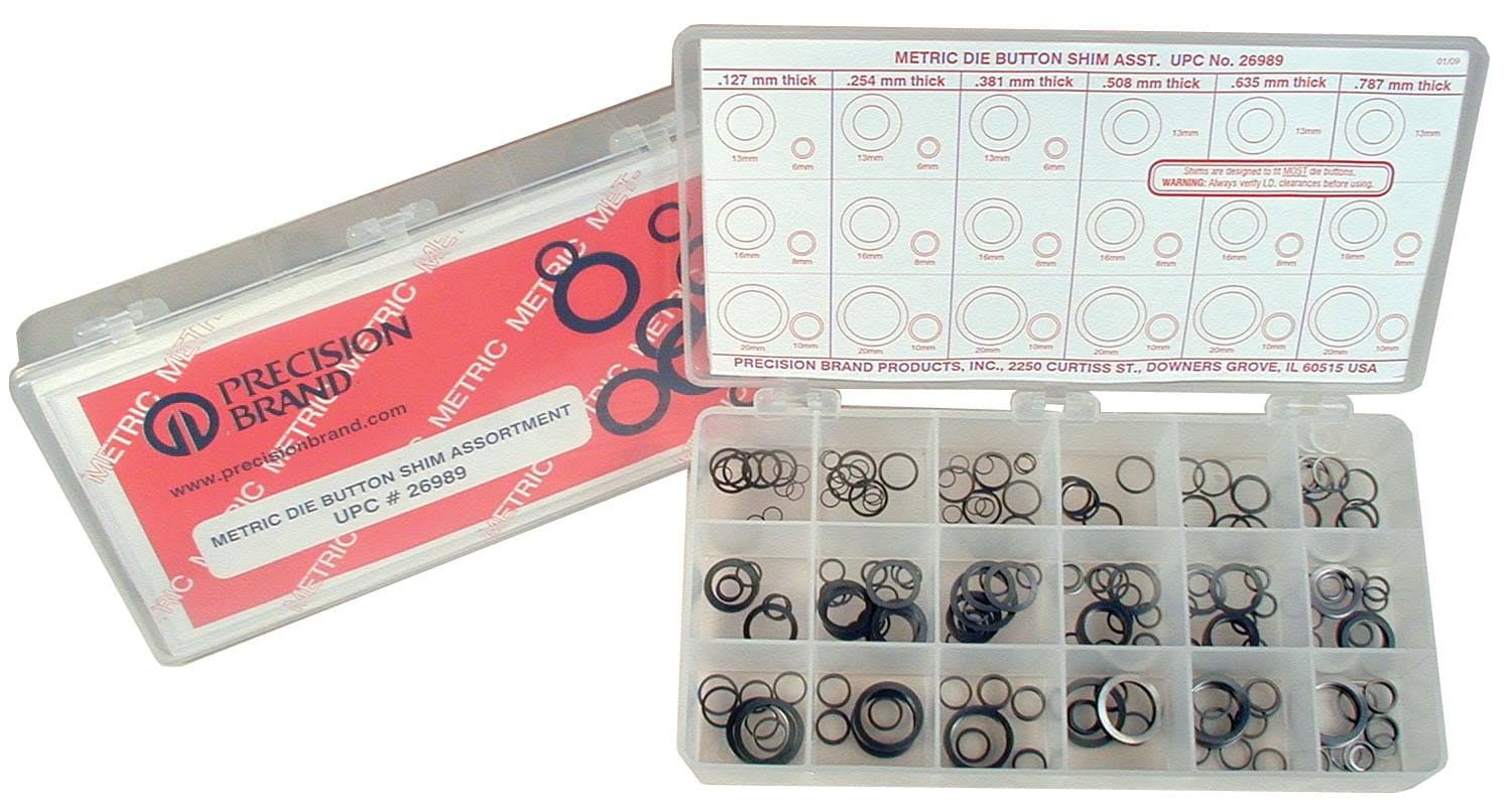 Precision Brand 26937 6mm I.D. x 8mm O.D. x 0.125mm Die Button Shim (Pack of 25) - Made in USA