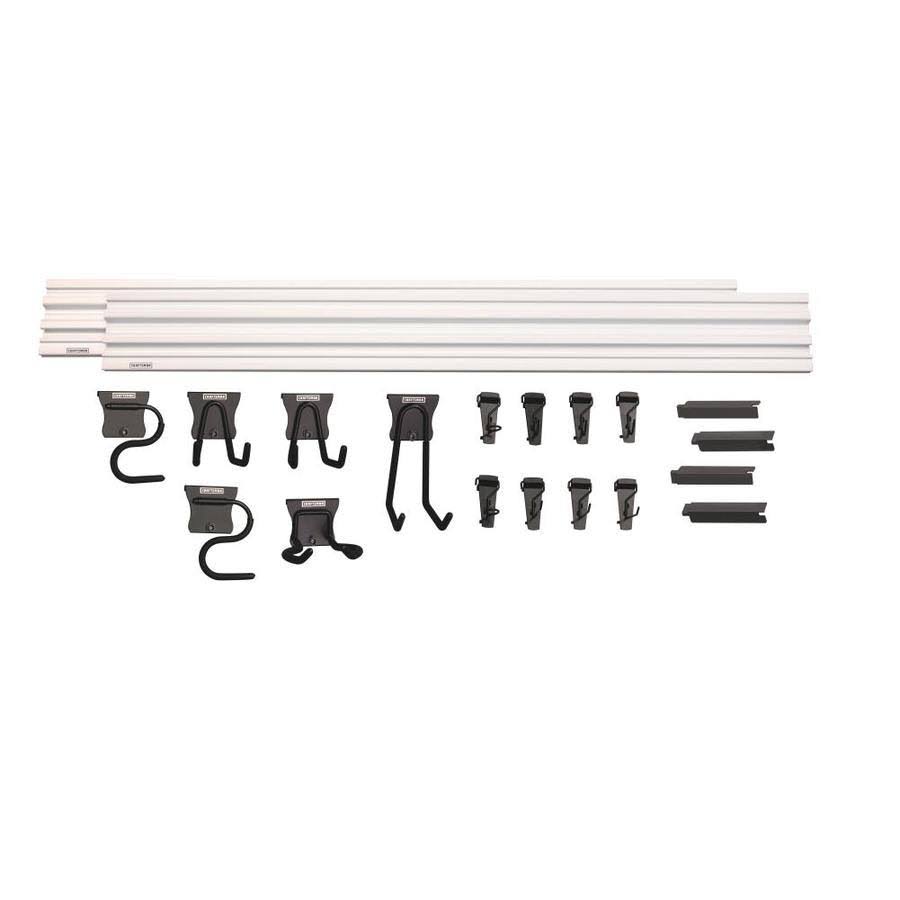 Craftsman Versatrack 20-Piece White and Black Composite Multipurpose Storage Rail System