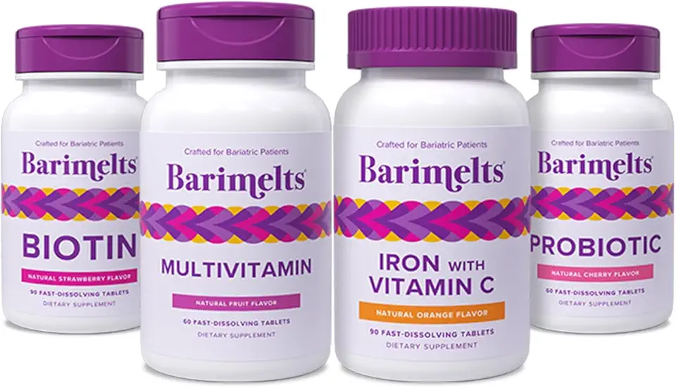 BariMelts Complete Post-Bariatric Surgery Bundle - Multivitamin, Iron with Vitamin C, Biotin, and Probiotics - Kansas Nuitrition - HNZSDS