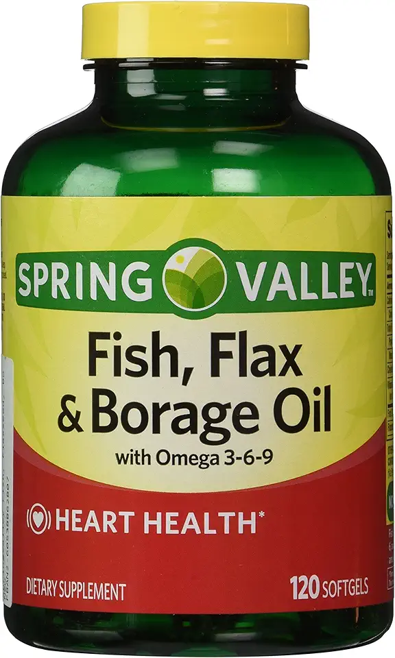 Spring Valley Fish, Flax & Borage Oil Dietary Supplement Softgels, 120 Count (Pack of 2) - Kansas Nuitrition - HNZSDS