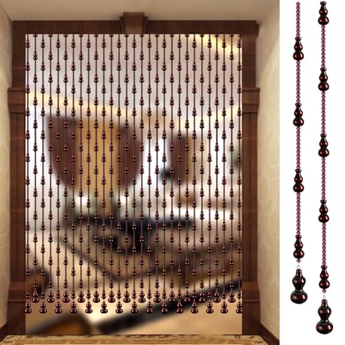 Custom Door Hanging Beads Curtain Privacy, Wood Beaded Curtains for Bedroom Windows Hallway Decor