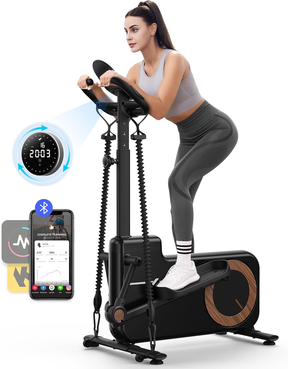 MERACH Elliptical Exercise Machine for Home with Hyper-Quiet Magnetic Driving System Elliptical Training Machines with MERACH App