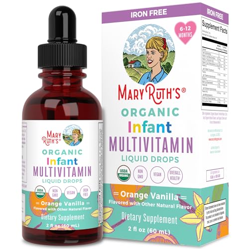 Multivitamin & Multimineral for Infants by MaryRuth's | USDA Organic | Sugar Free | Liquid Vitamins for Babies 6-12 Months | Immune Support & Overall