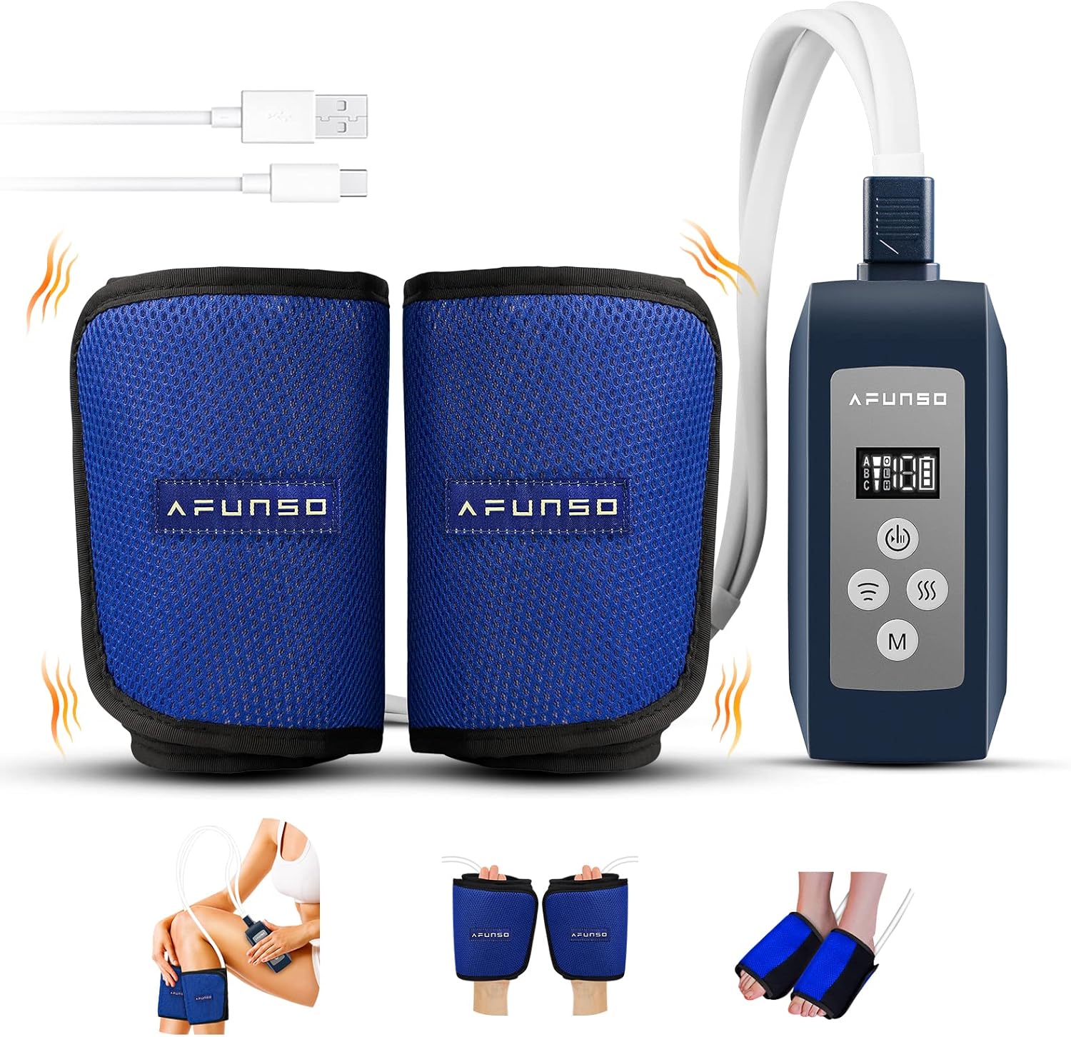 Leg Massager with Vibration and Air Circulation, FERNIDA Cordless Rechargeable Foot Calf Massager Machine for Deep Kneading