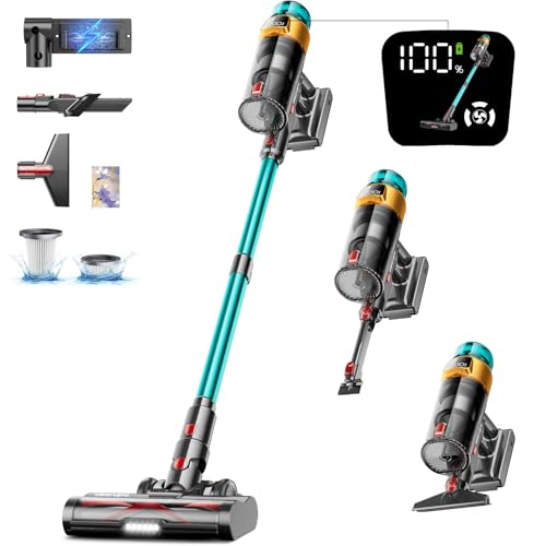 Cordless Vacuum Cleaner, 550W 45KPA 70Mins Vacuum Cleaners for Home, Stick Vacuum with Charging Dock Station, Anti-tangle Wireless Vacumm