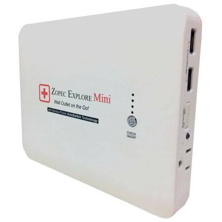 Zopec Explore Mini Travel CPAP Battery (Up to 1.5 Nights). Car Charger included. Only 1 inch Thin and 1.5 lb.! Versatile to Powe