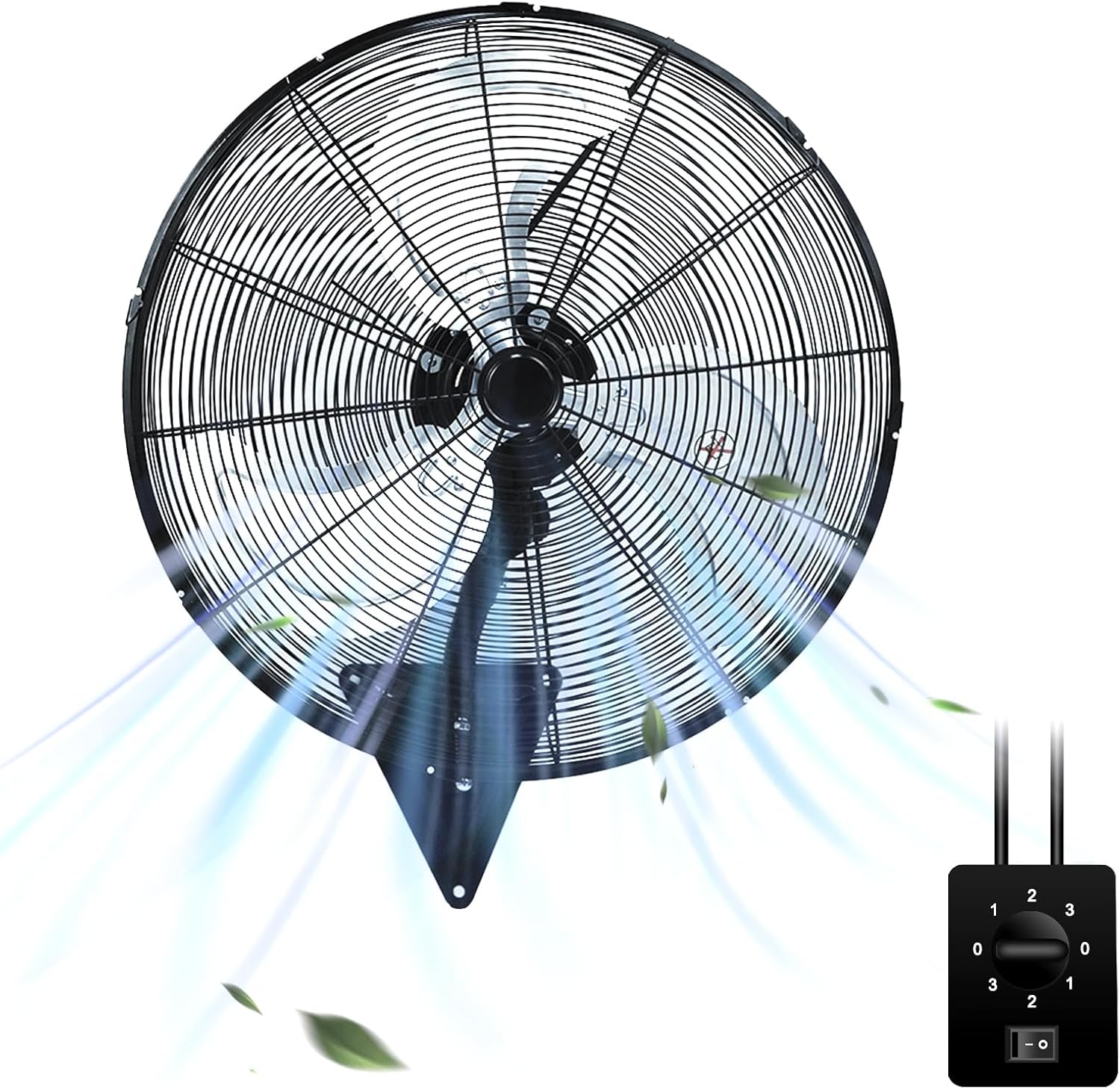 24 Inch Wall Mount Fan,Industrial Heavy Duty Oscillating Fan with 120° Oscillation