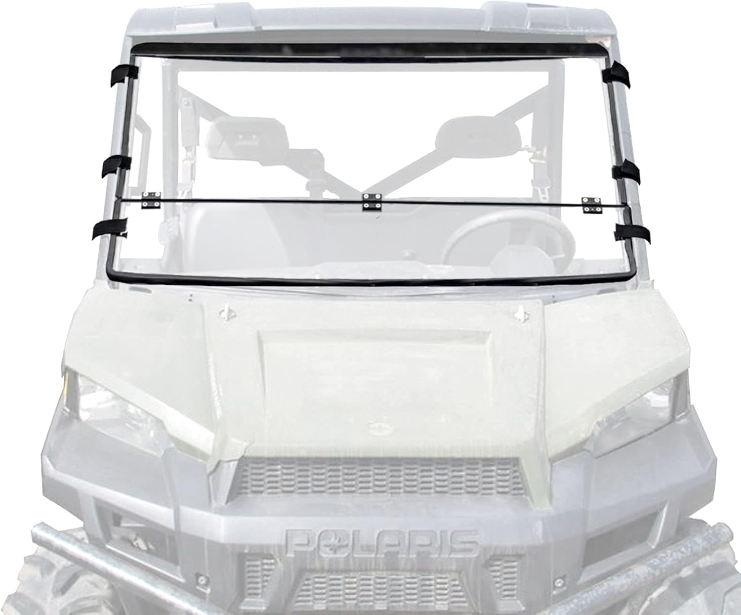 Front Folding Windshield Scratch Resistant Compatible with 2013-2020 Polaris Ranger Full Size XP570 XP900 XP1000 Crew 2-in-1 Flip Windscreen