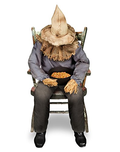 Spirit Halloween Sitting Scarecrow Animatronic | Halloween D&eacute;cor | Horror D&eacute