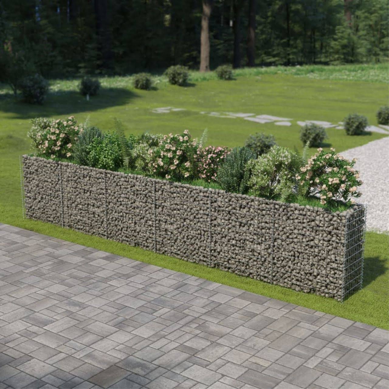vidaXL Gabion Raised Bed Galvanised Steel 212.6x22x19.7x22x39.4x22