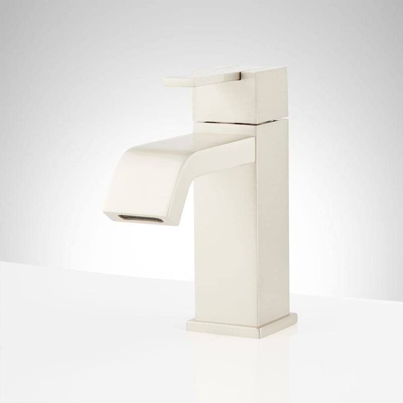 Signature Hardware Rigi Single Hole Bathroom Faucet - Brushed Nickel